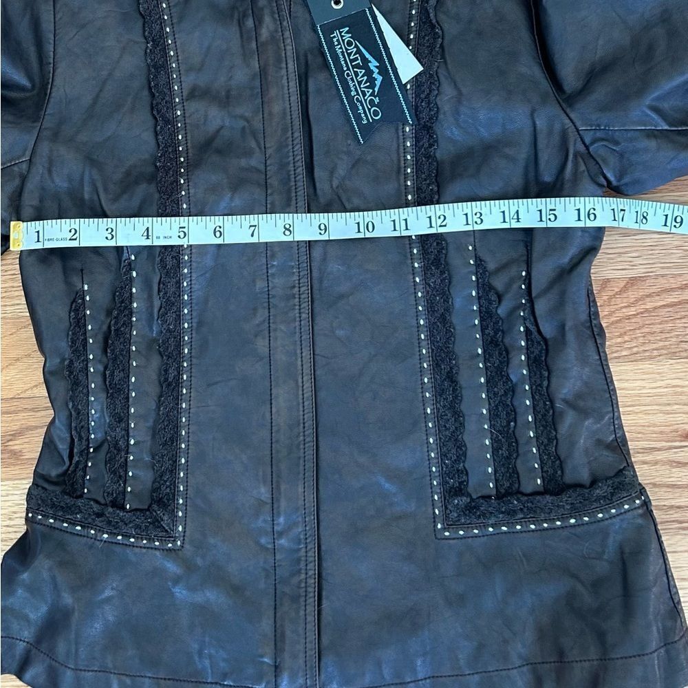 Montana Company Brown Faux Leather Western Jacket Size Small New with tags - Picture 11 of 12